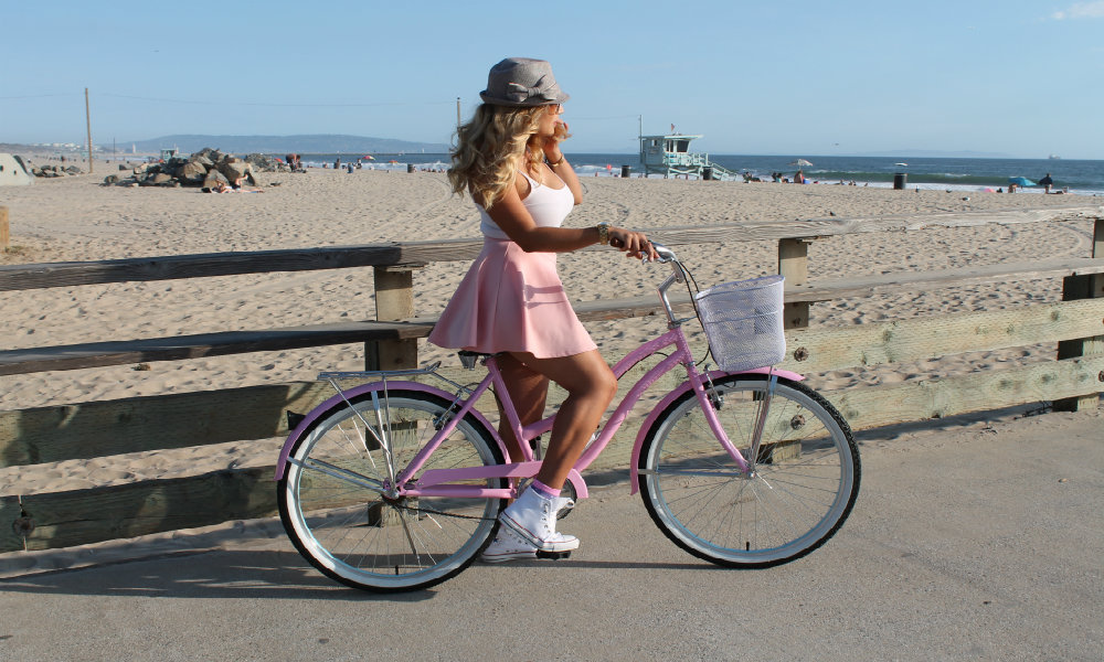 pink beach cruiser bike
